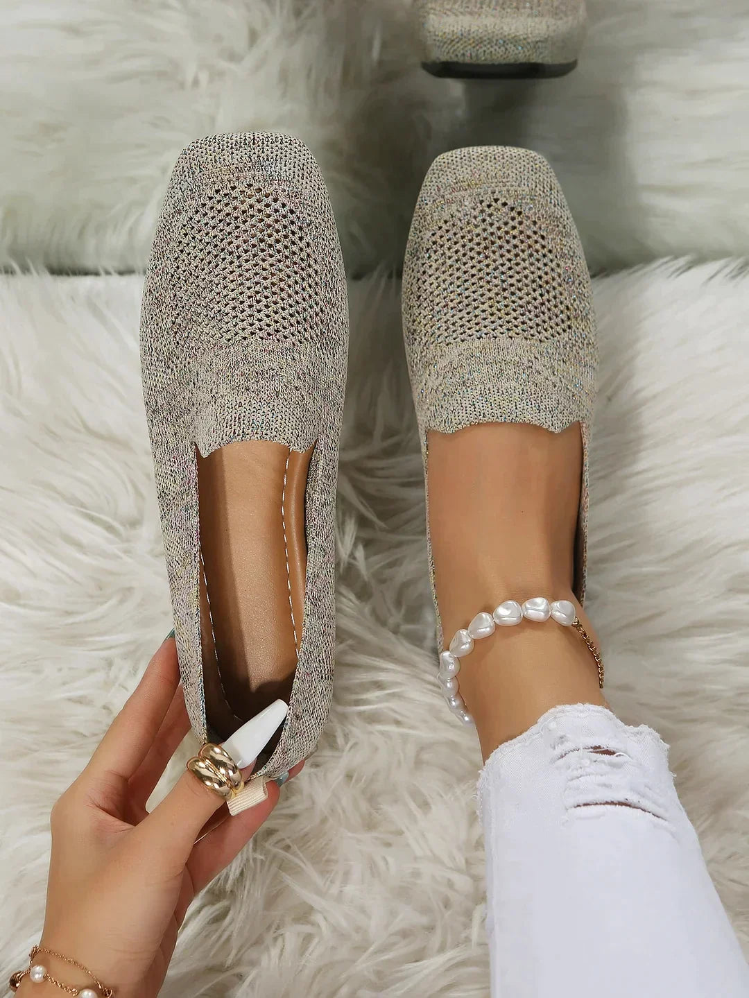 Norvielle Damen Flache Schuhe Rutschfest