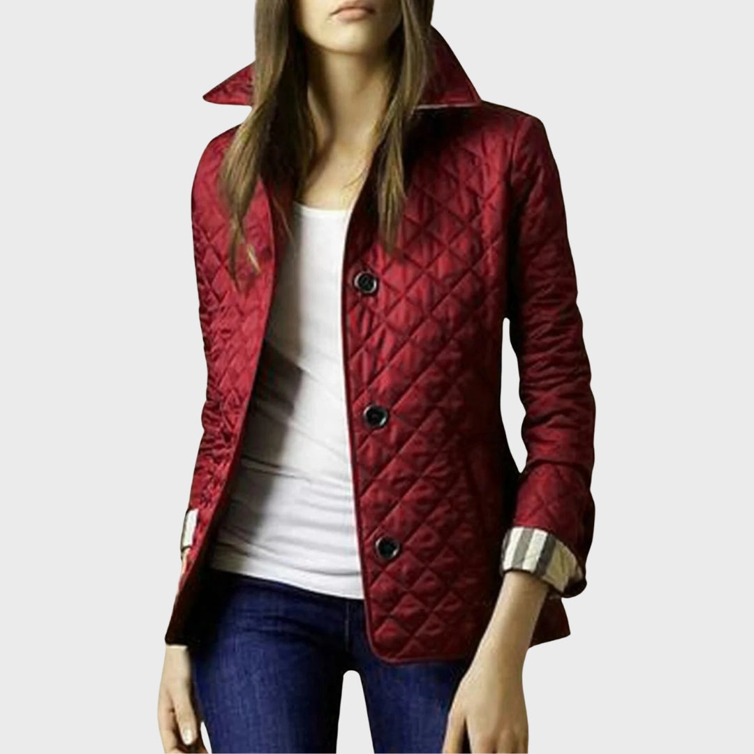 Verity Damen Steppjacke Umschlagkragen Lässig