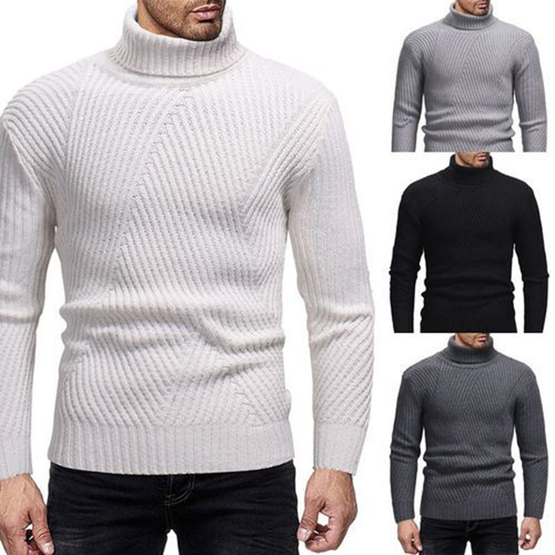 Herren Strickpullover Rollkragen Strukturierter Look