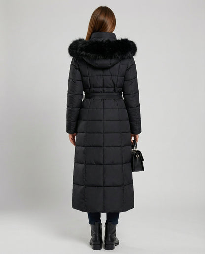 Damen Wintermantel Lang Leder