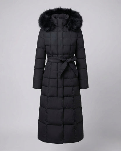 Damen Wintermantel Lang Leder