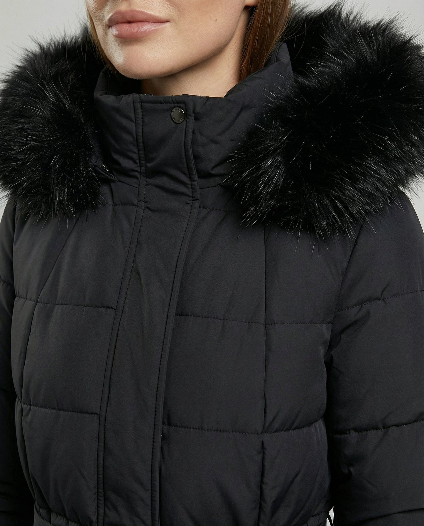 Damen Wintermantel Lang Leder