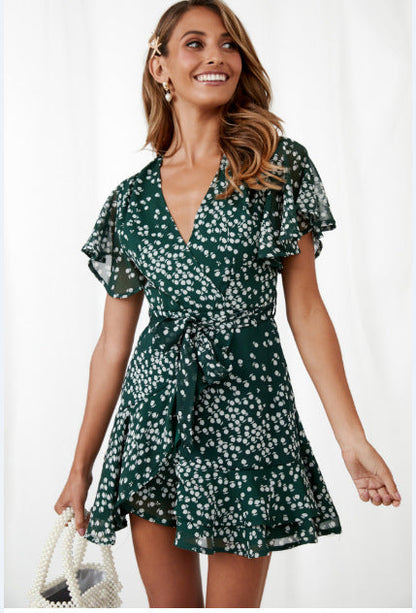 Damen Wickeljumpsuit Rüschendetails Elegante Taillierung Norvielle