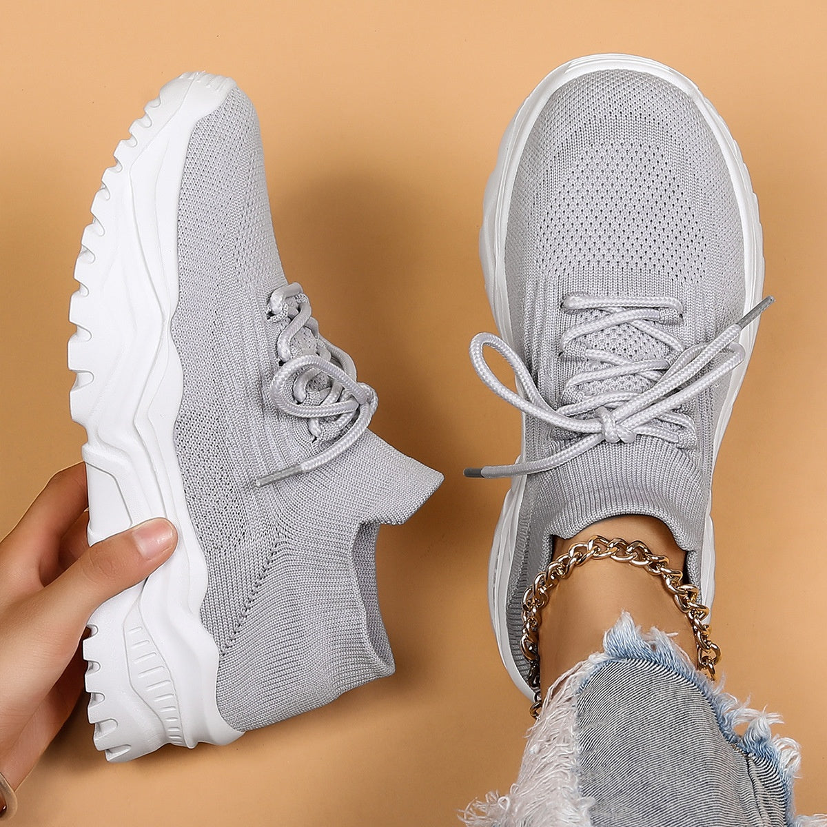 Damen Laufschuhe Flyknit Sockenschuhe