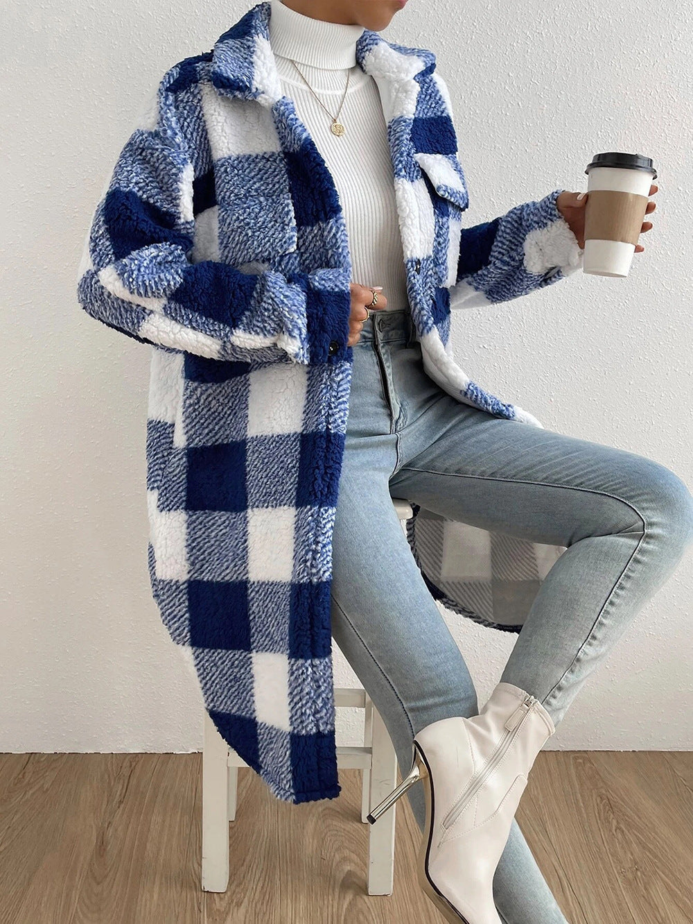 Damen Mantel Warm Faux-Pelz