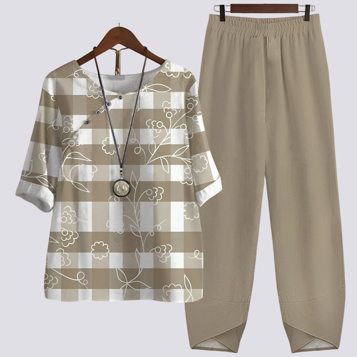 Damen Zweiteiliges Outfit Modernes Muster