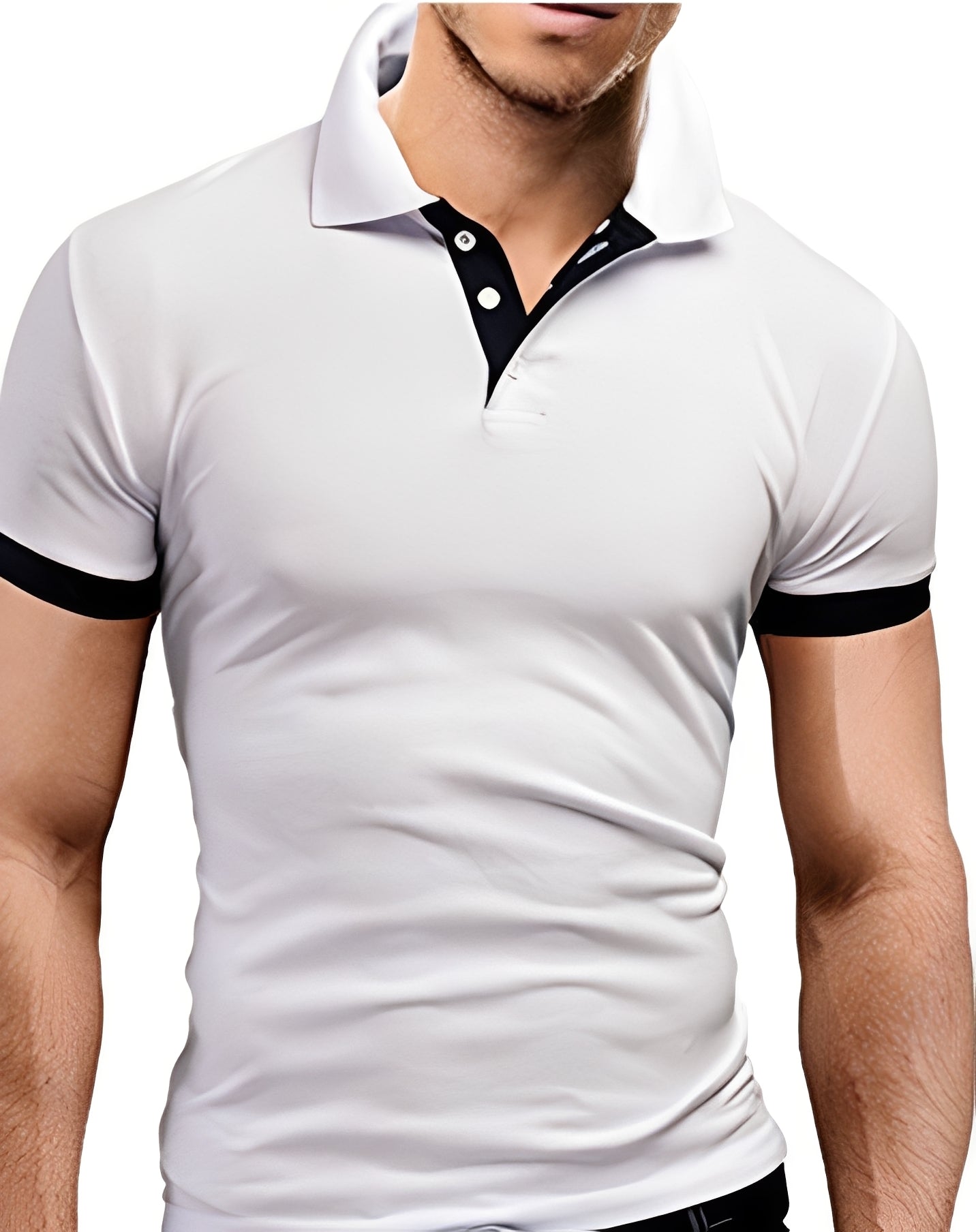 Herren Poloshirt Stilvoll Baumwolle Weiß