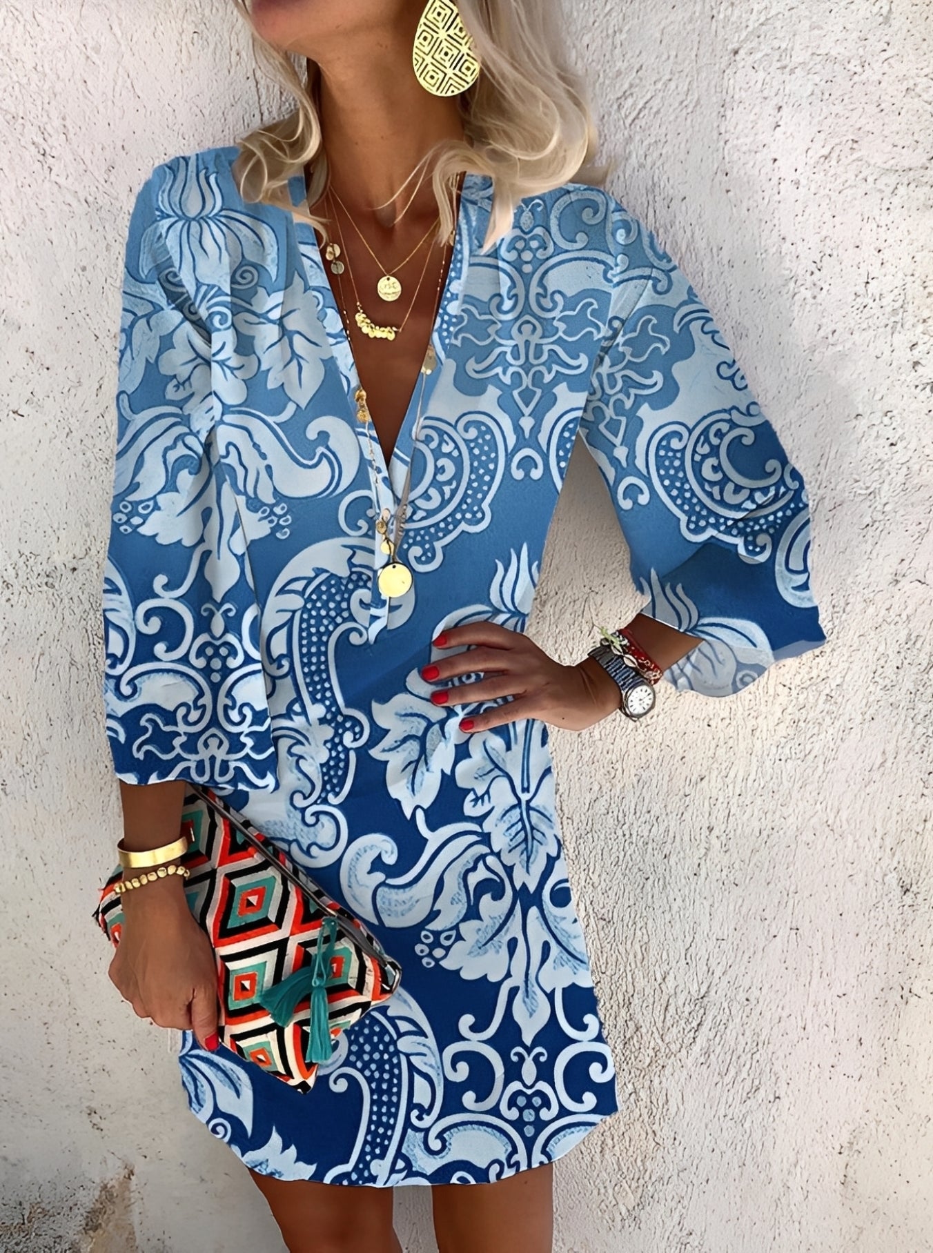 Damen Minikleid Boho-Stil Leicht Sommerlook - Norvielle