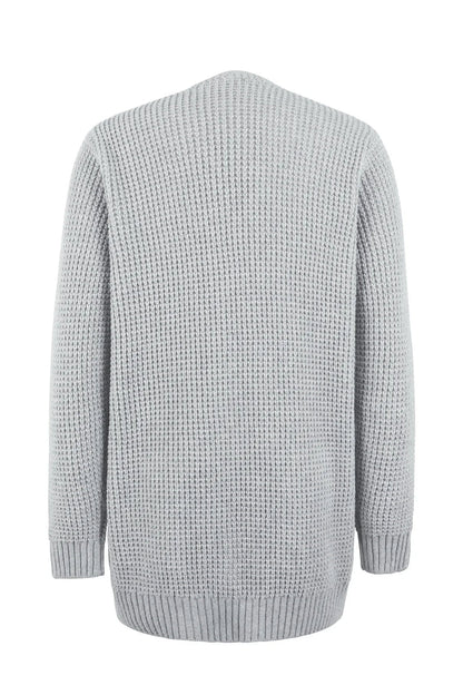 Damen Strickjacke Lang Verlängert Winterstruktur