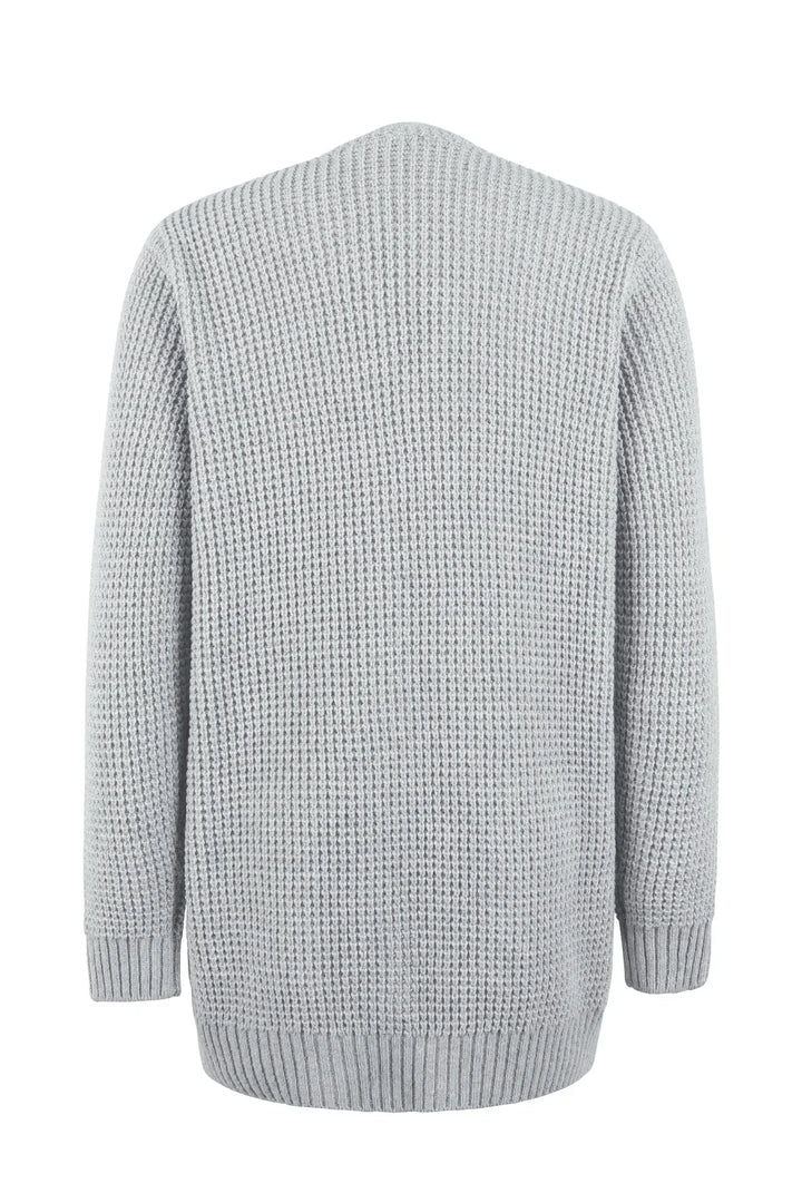 Damen Strickjacke Lang Verlängert Winterstruktur