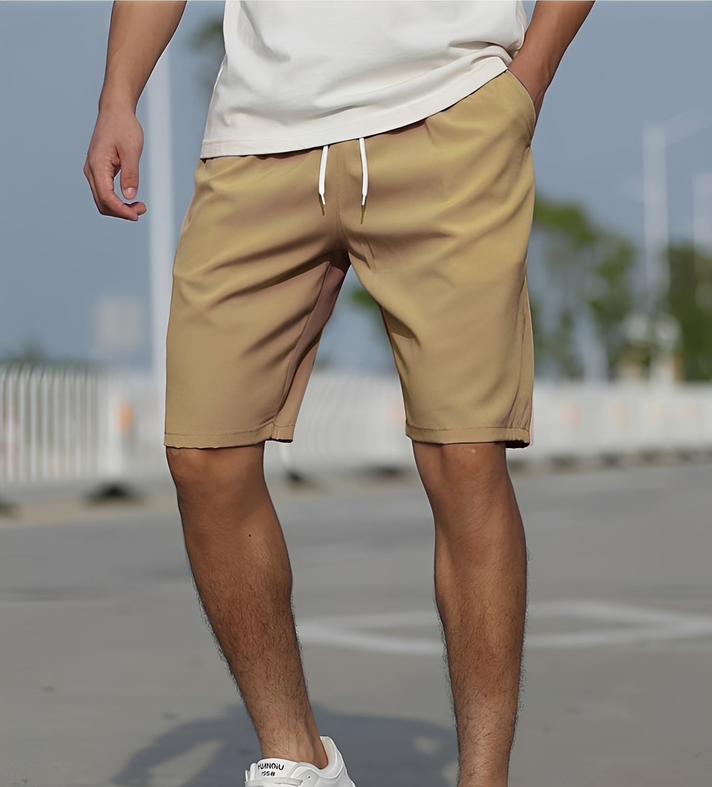 Herren Shorts Komfort Kordelzug Beige - Norvielle