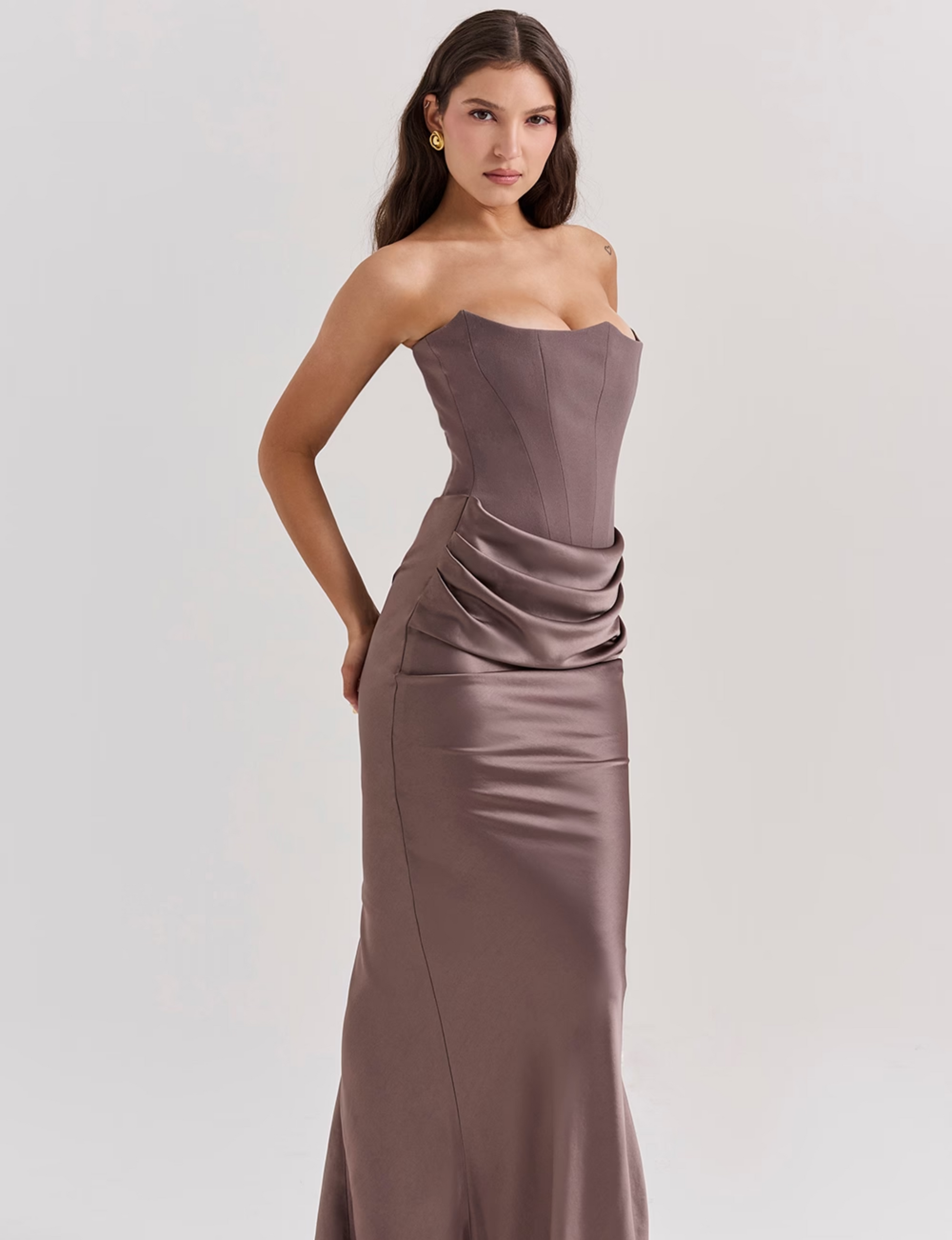 Norvielle Damen Maxikleid Korsett-Design - Norvielle