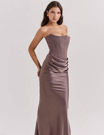 Norvielle Damen Maxikleid Korsett-Design - Norvielle