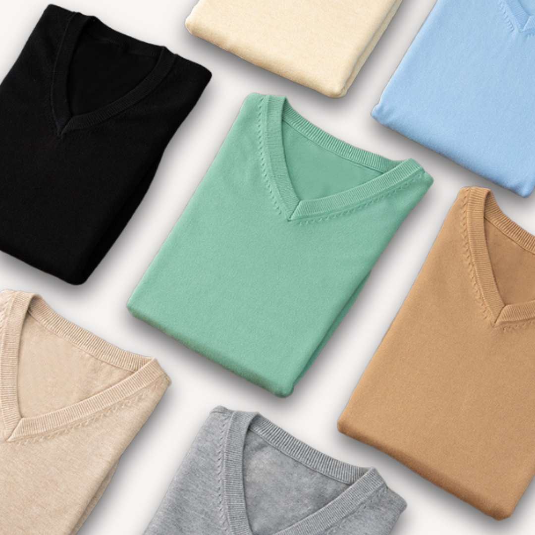 Herren Kaschmirpullover V-Ausschnitt Weich Elegant