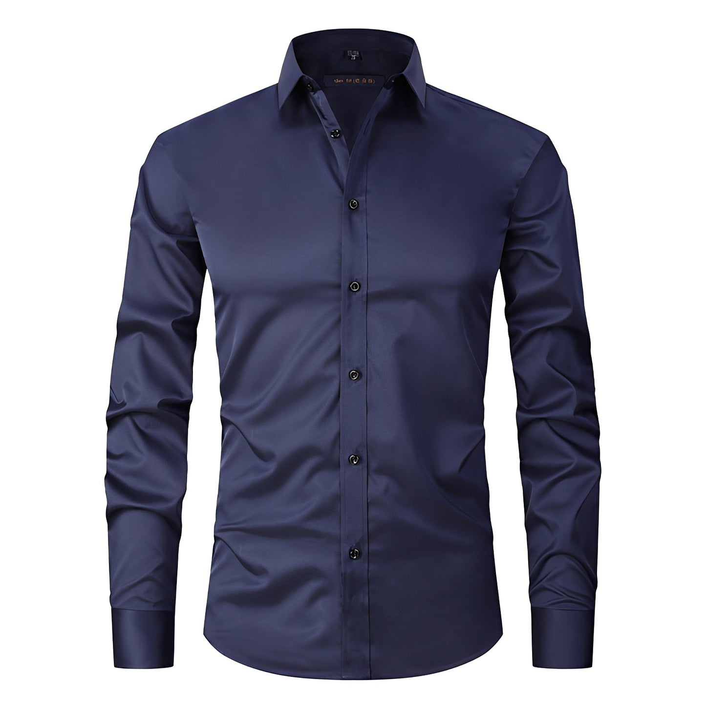 Herren Langarmhemd Modern Slim Fit Baumwolle Weiß