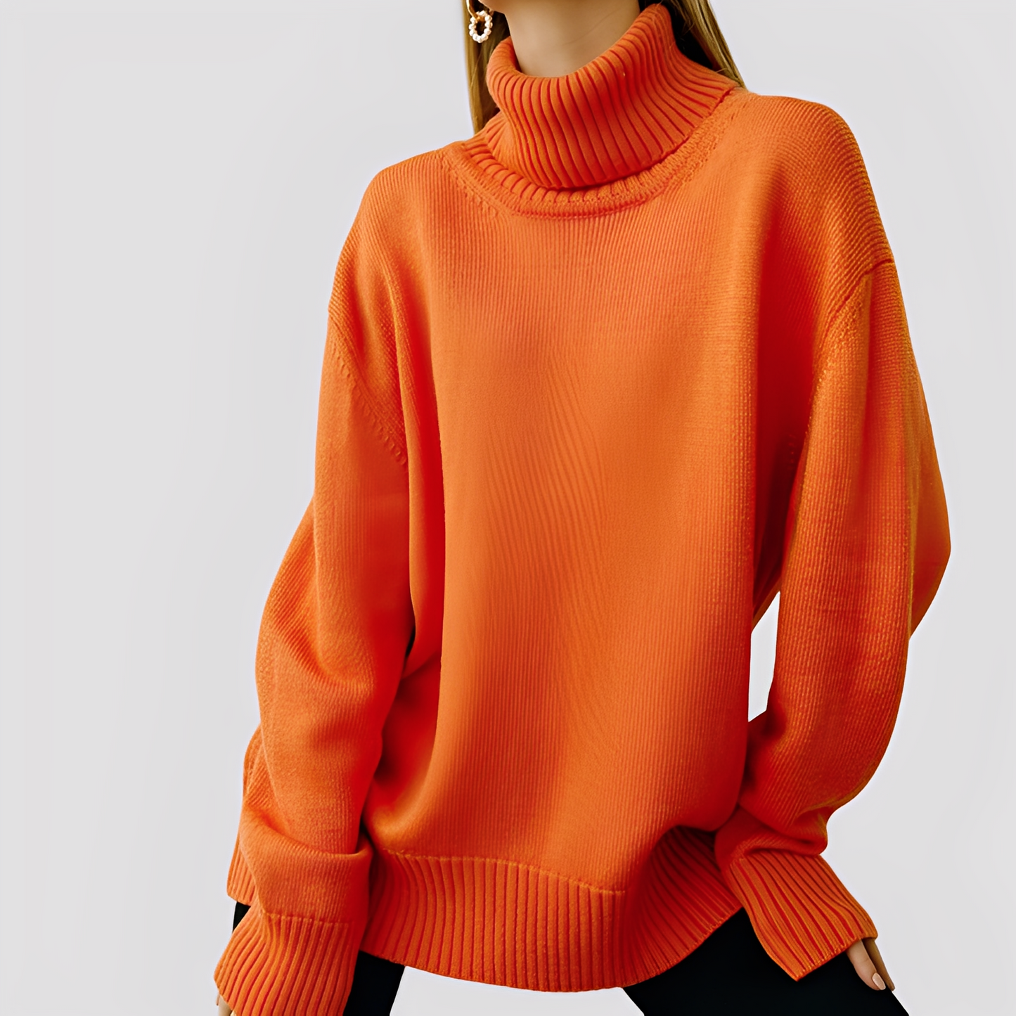 Damen Rollkragenpullover Übergroß Nylah