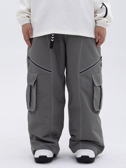 Damen Oversize Hose Baggy Beinform Cargotaschen