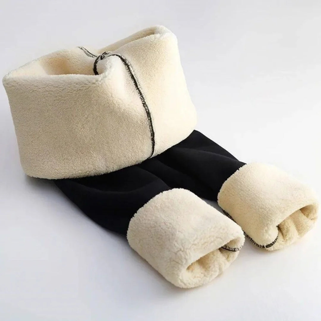 Damen Leggings Fleece Blickdicht Elastischer Bund