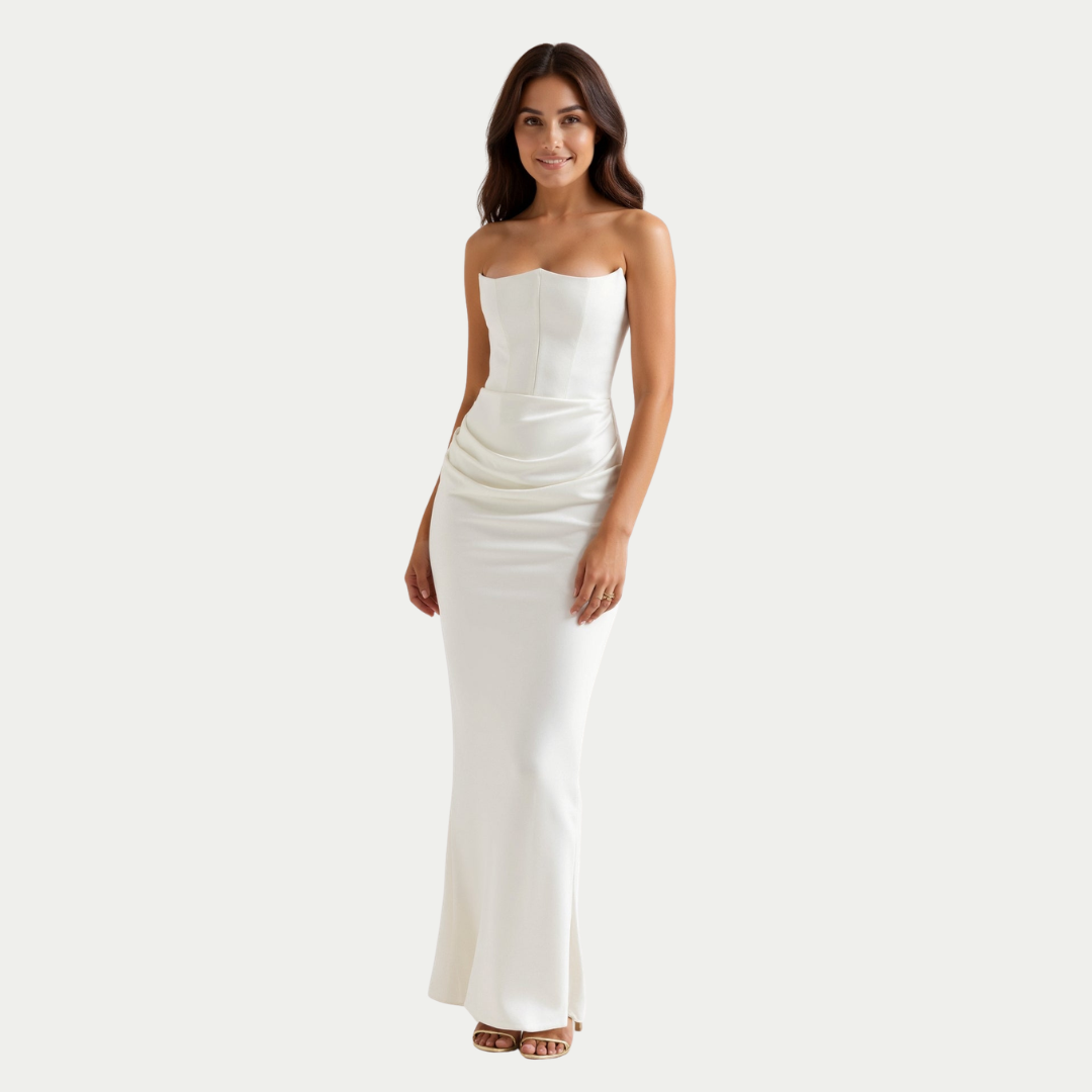Damen Maxikleid Hochzeitsgast Säulenkleid