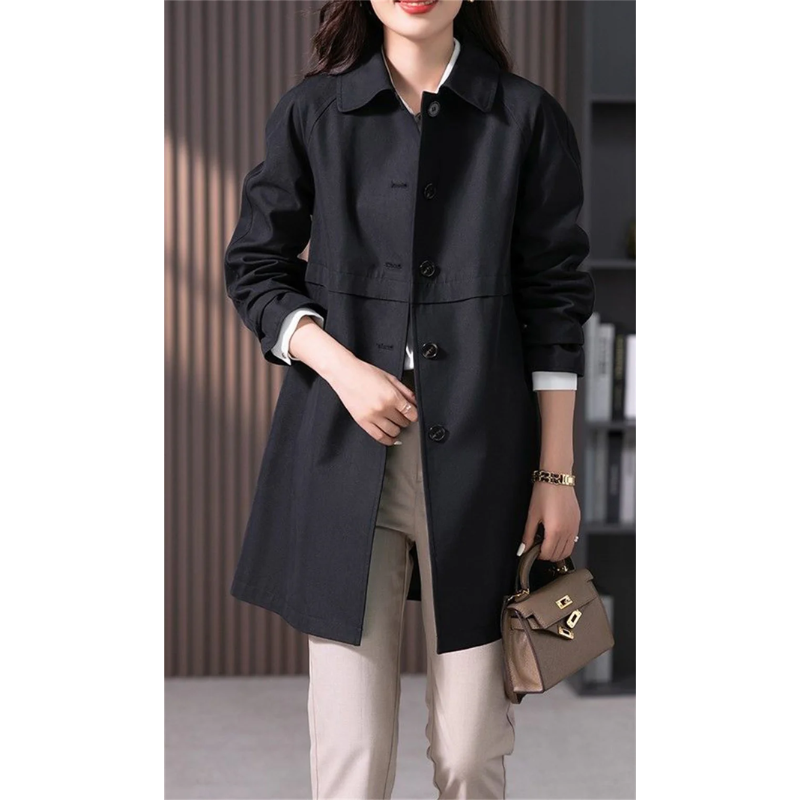 Norvielle Damen Trenchcoat Kurz Wasserabweisend