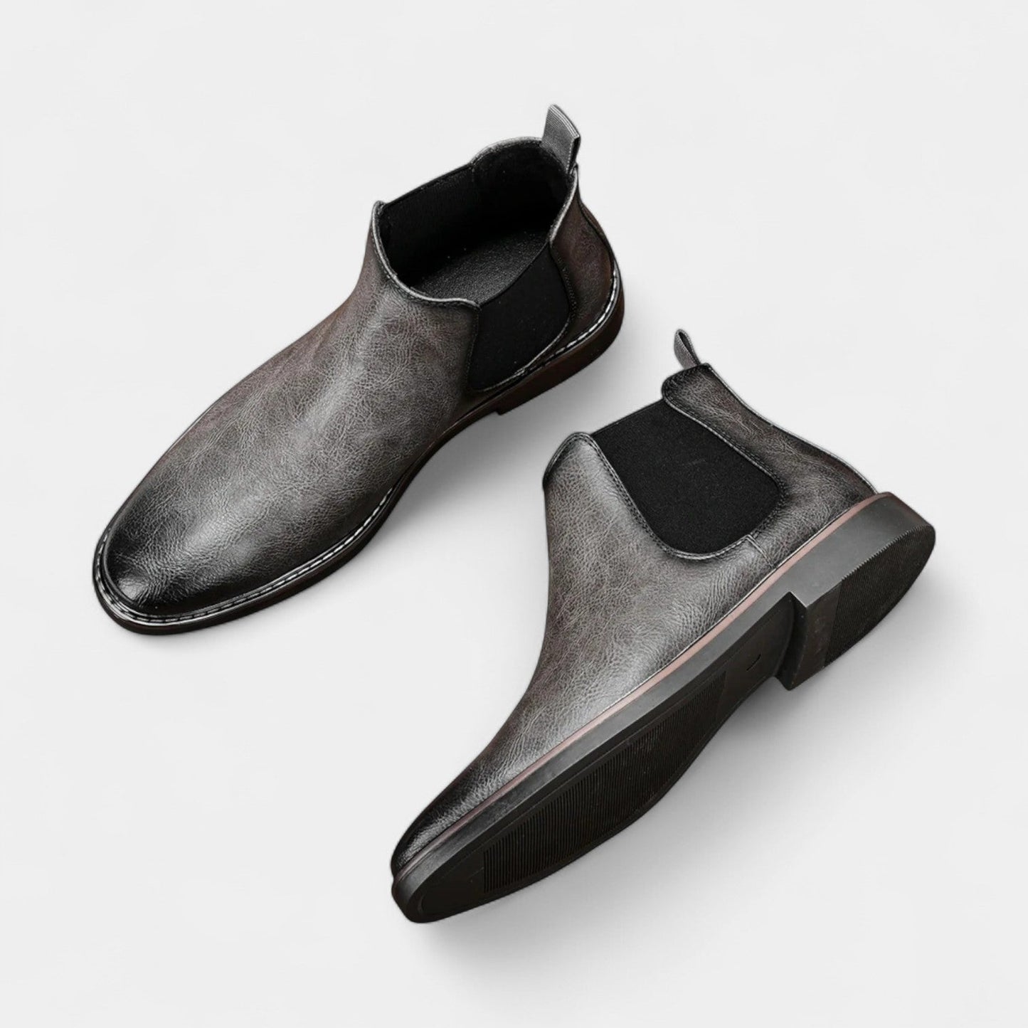 Herren Chelsea Boots Lederimitat Elastisch