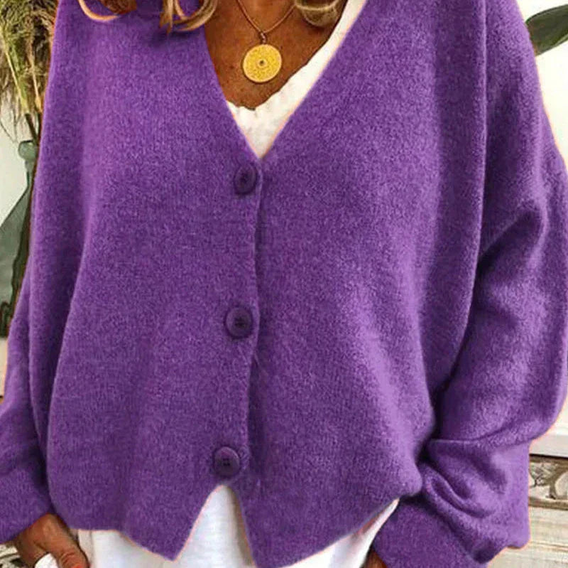 Damen Pullover Einfarbig Lockere Herbstmode