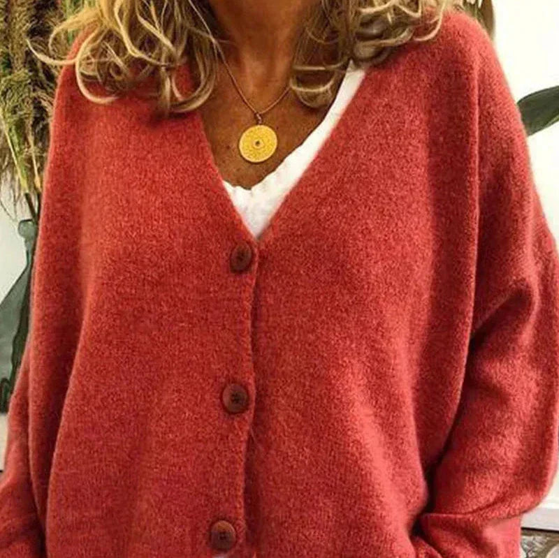 Damen Pullover Einfarbig Lockere Herbstmode