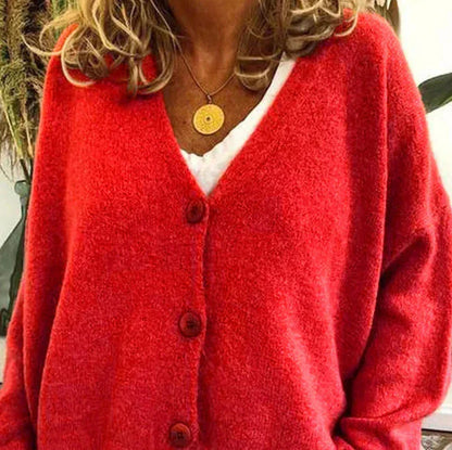 Damen Pullover Einfarbig Lockere Herbstmode