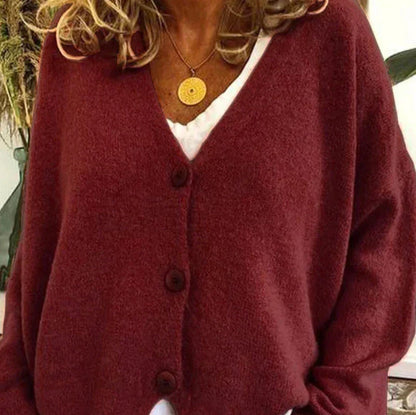 Damen Pullover Einfarbig Lockere Herbstmode