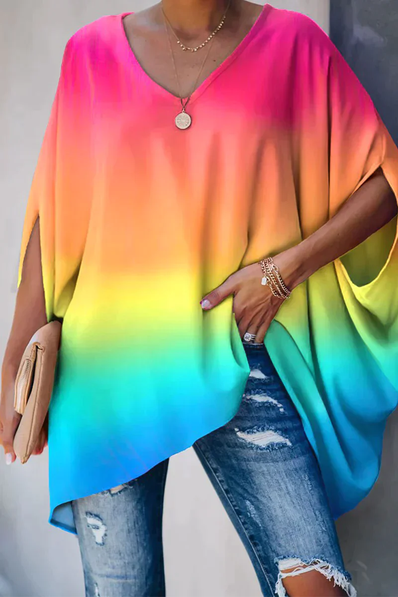 Damen Bluse V-Ausschnitt Weit - Norvielle