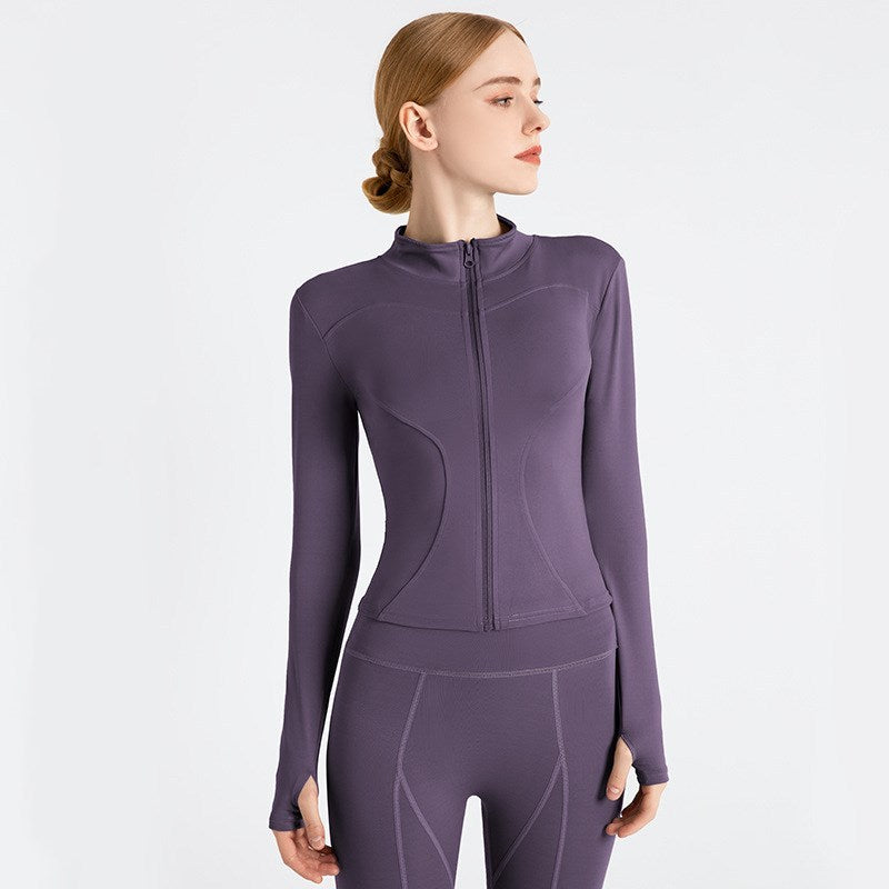 Damen Sportjacke Figurbetont CurveBoost Stretch Schwarz - Norvielle