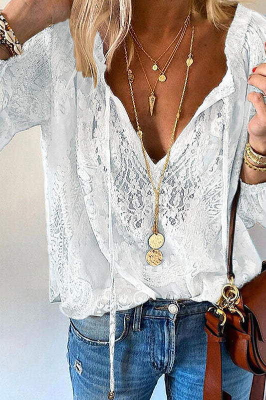 Elegantes Damen-Oberteil V-Ausschnitt mit Spalt - Norvielle