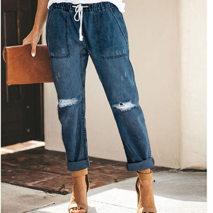 Norvielle Damen Distressed-Jeans Hose