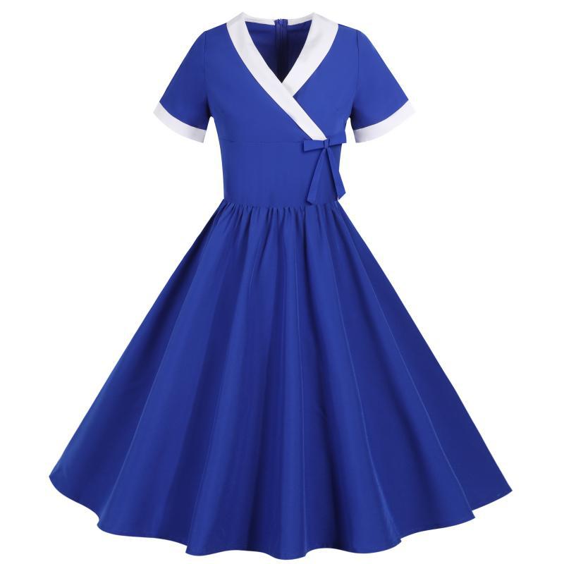 Damen Swingkleid V-Ausschnitt Tailliert Norvielle - Norvielle