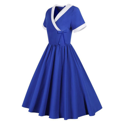 Damen Swingkleid V-Ausschnitt Tailliert Norvielle