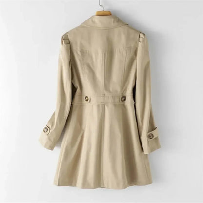Norvielle Damen Trenchcoat Wasserabweisend Frühjahr Beige - Norvielle