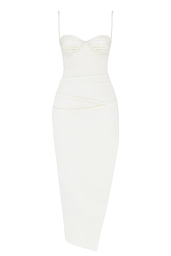 Norvielle Damen Midikleid Plissiertes Korsett