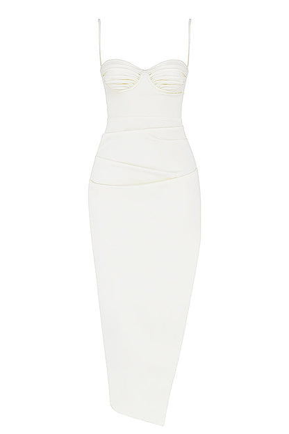 Norvielle Damen Midikleid Plissiertes Korsett
