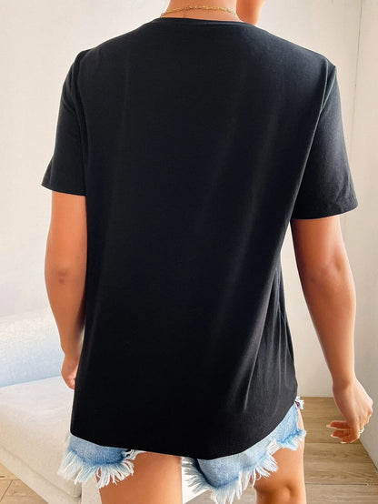 Damen T-Shirt mit Herz-Detail Minimalistisch Weiss