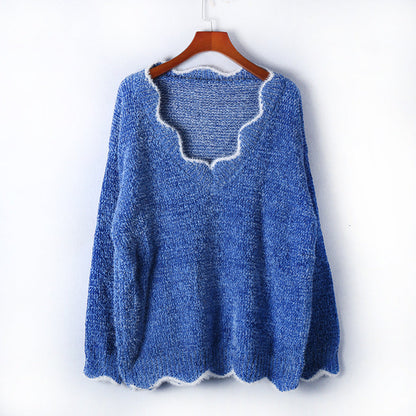 Damen Strickpulli V-Ausschnitt Weich Norvielle