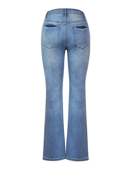 Norvielle Damen Denimhosen Mit Schrittknopf Röcke Effekt