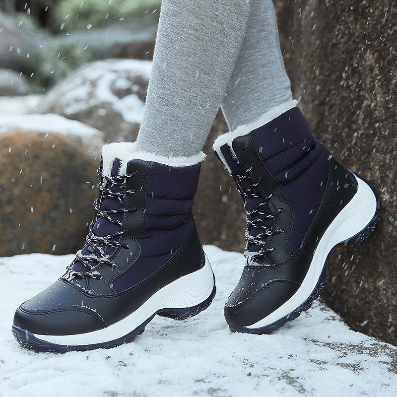 Damen Winterstiefel Runde Kappe Warmes Fleece