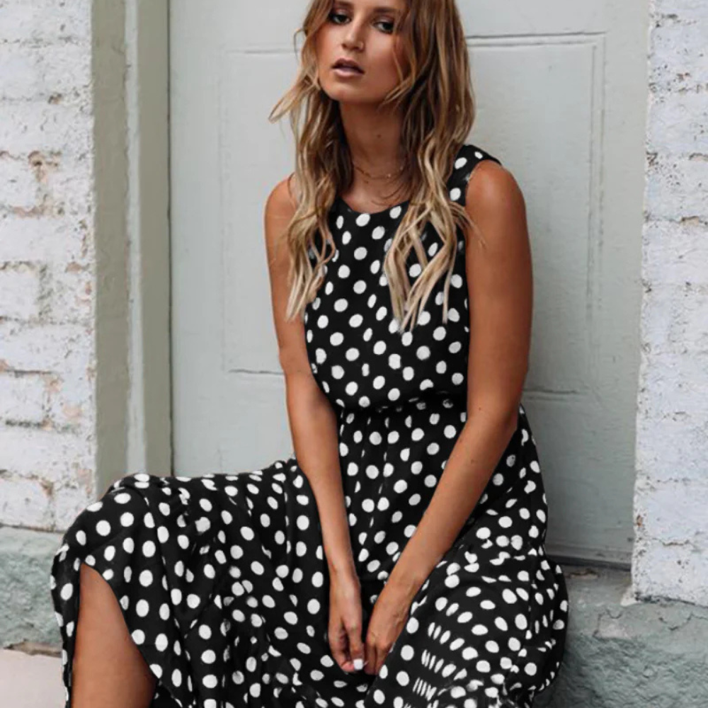 Damen Sommerkleid Pünktchen Elegantes Kleid - Norvielle