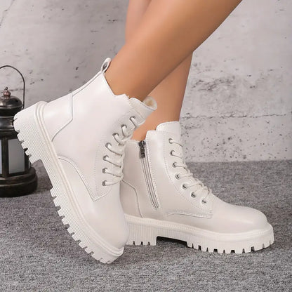 Keelin Damen Plateaustiefel Plüsch