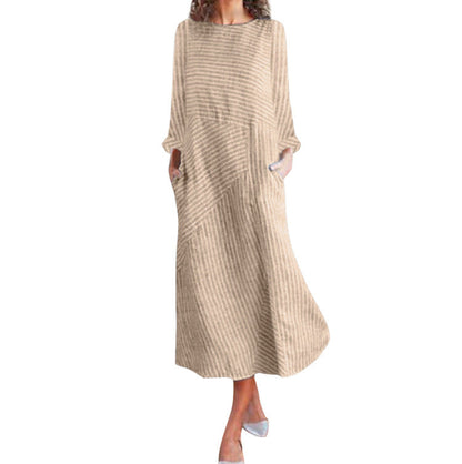 Damen Maxikleid Asymmetrisch Mit Taschen Norvielle