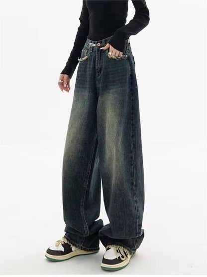 Herren Vintage Baggy Jeans Dunkel Gewaschen
