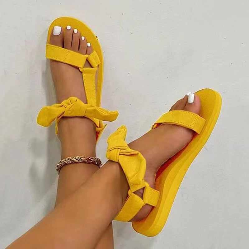 Norvielle Damen Sandalen mit Bogen Offene Schuhe