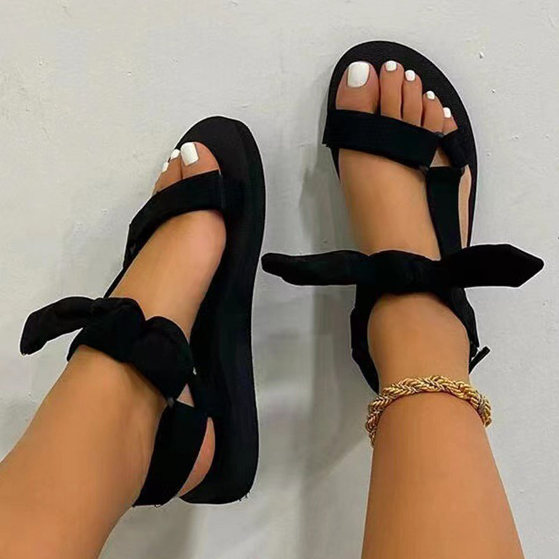 Norvielle Damen Sandalen mit Bogen Offene Schuhe