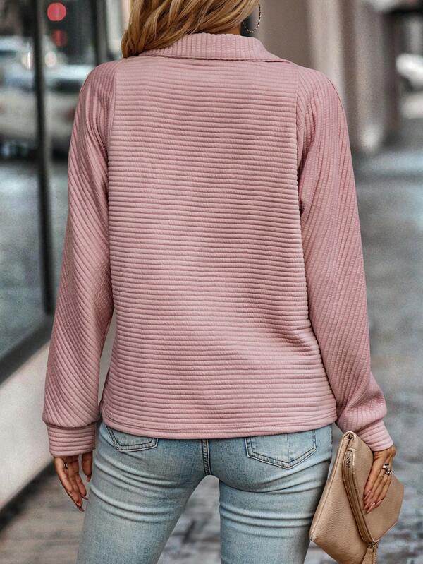 Damen Pullover Halb-Reißverschluss Frühjahr
