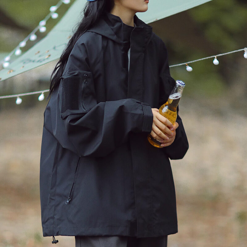 Damenjacke Wind- und Wasserabweisend Funktionsjacke Schwarz - Norvielle